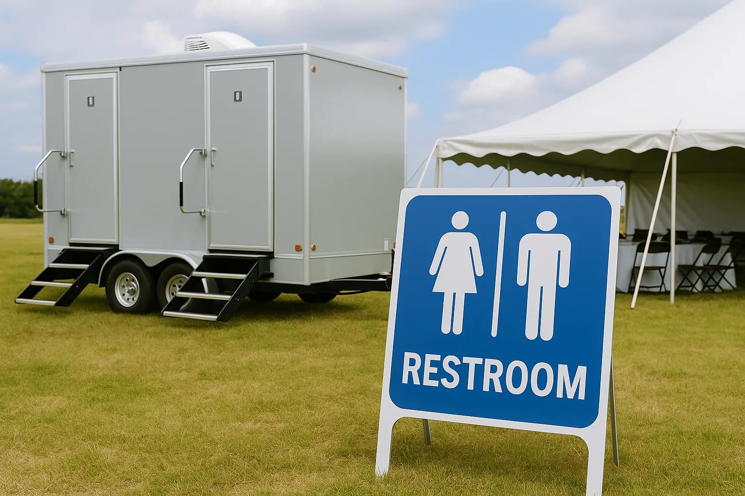 Portable toilet rentals for outdoor events, festivals, and fairs — event porta potty rental